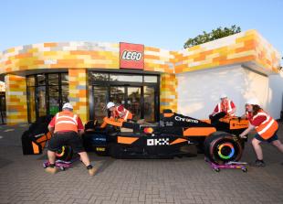 LEGO replica of F1 McLaren driven by Lando Norris makes pit stop in Windsor