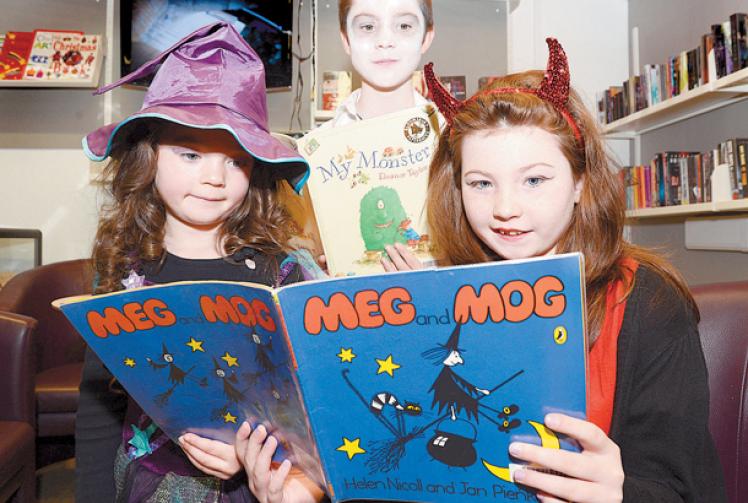 Burnham Library welcomes spooky school children