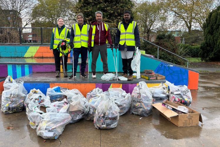 Volunteers turn 'festive energy into civic action' at Diwali clean up in Slough park